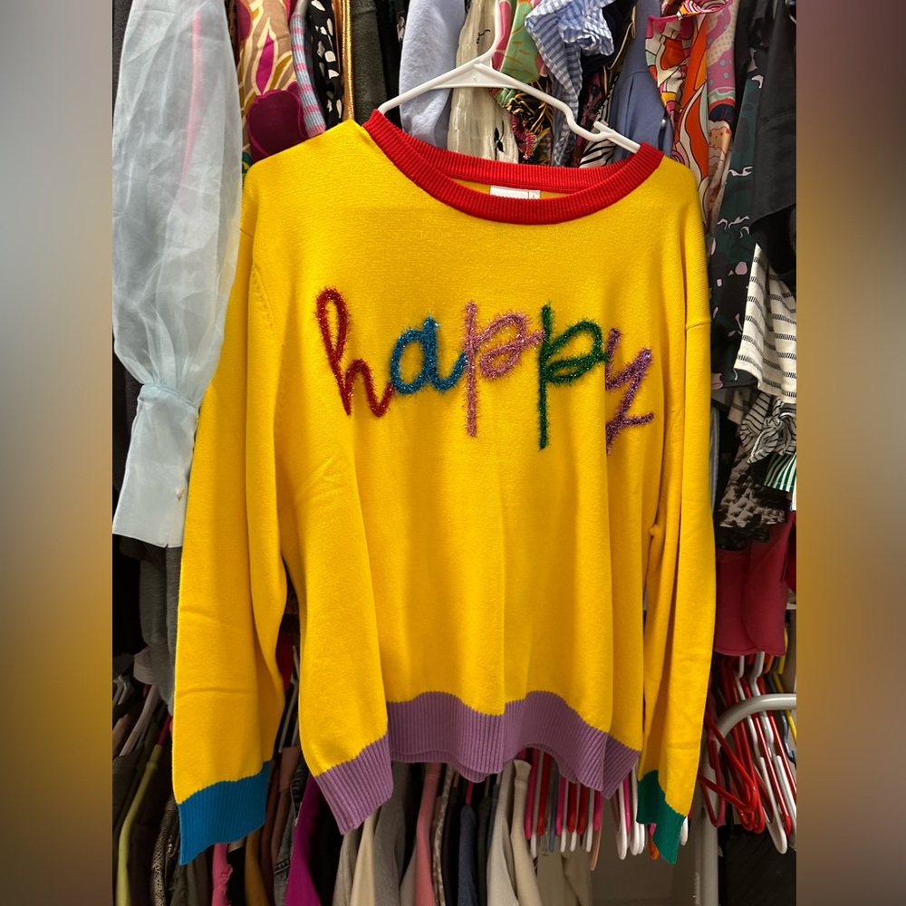 Queen of Sparkles Happy sweater! Never worn!!!